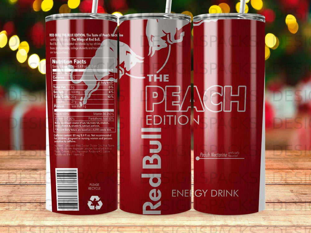 Red Bull Blue Edition Peach Nectarine energy drink can, 8.4 fl oz.