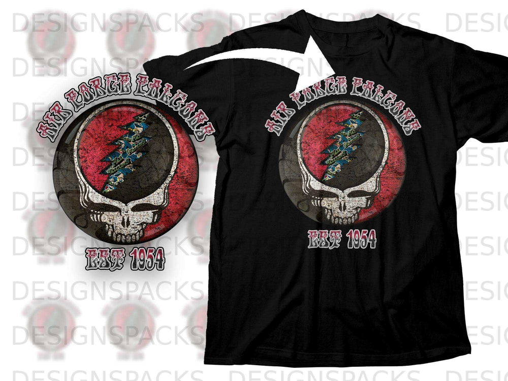 Air Force Falcons Skull Design Vintage 1954 T-Shirt