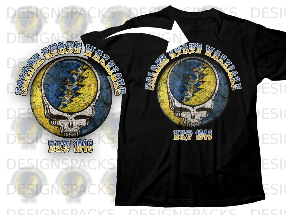 Golden State Warriors Skull Graphic T-Shirt