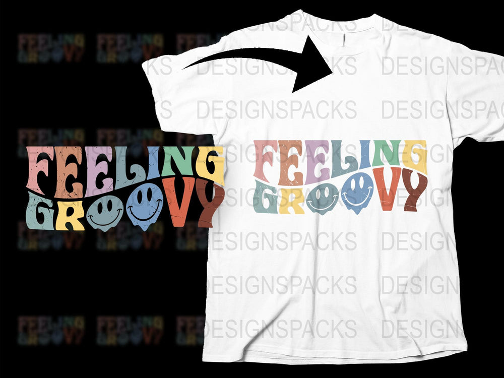 Feeling Groovy T-Shirt, Retro 70s Inspired Colorful Lettering, Vintage Style Graphic Tee, Unisex Fashion Top