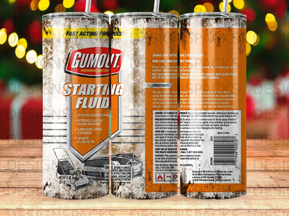 Gumout Starting Fluid can for gasoline engines with extreme cold/humid weather and corrosion inhibition.