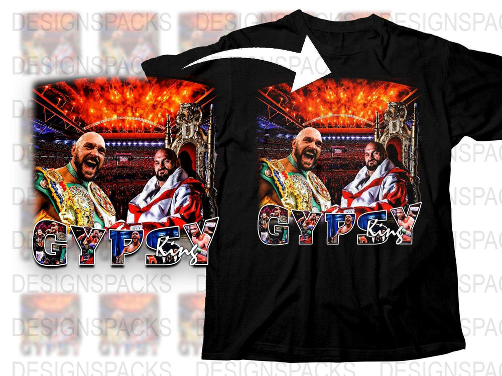 Gypsy King Boxing Champion T-Shirt, Tyson Fury Fan Apparel, Men's Graphic Tee, Sports Event Merchandise, Fight Night Clothing