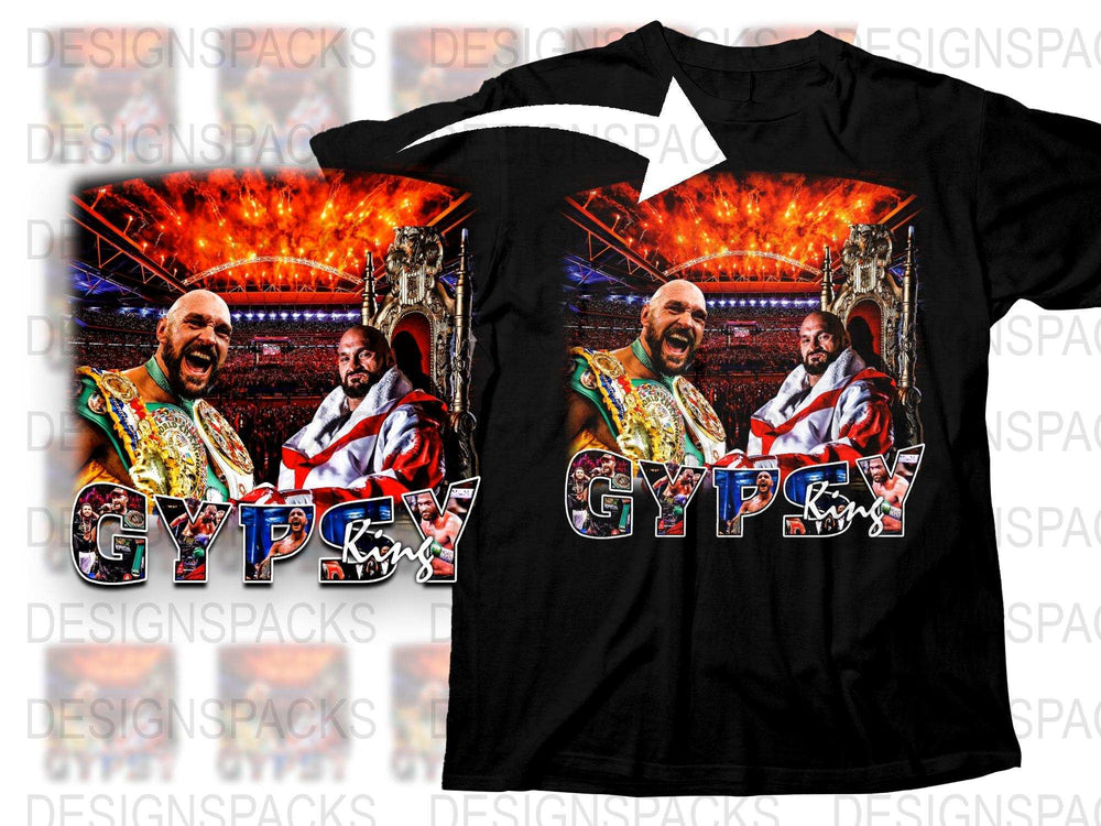 Gypsy King Boxing Champion T-Shirt, Tyson Fury Fan Apparel, Men's Graphic Tee, Sports Event Merchandise, Fight Night Clothing