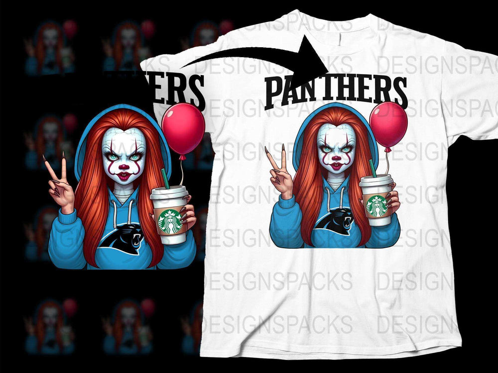 Horror Clown Parody T-Shirt, Funny Halloween Costume Tee, Horror Movie Fan Apparel, Unique Graphic Panthers Shirt
