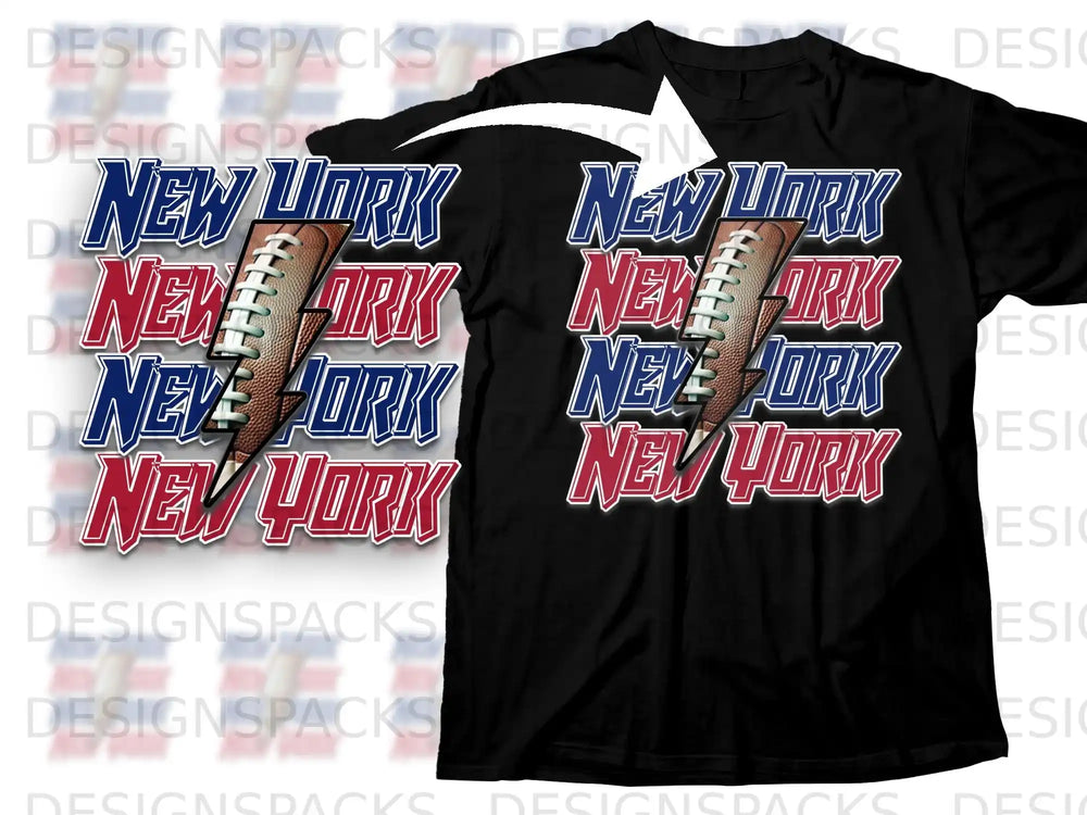New York Football Graphic Design T-Shirt