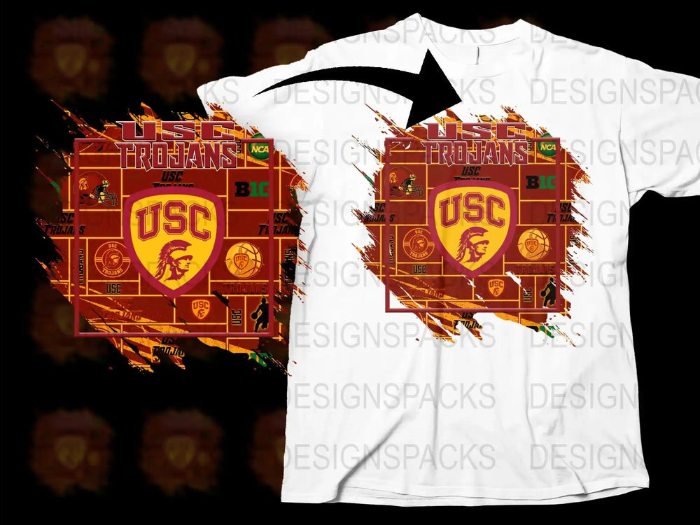 USC Trojans T-Shirt, Distressed College Map Design, Vintage Style, Sports Fan Apparel, University Memorabilia, Unisex Fashion