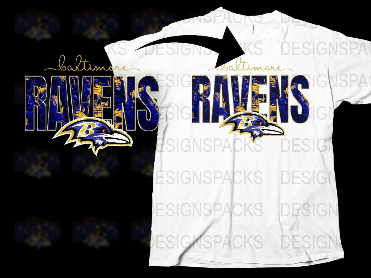 Baltimore Ravens T-Shirt, NFL Team Logo Graphic Tee, Football Fan Apparel, Unisex White Shirt