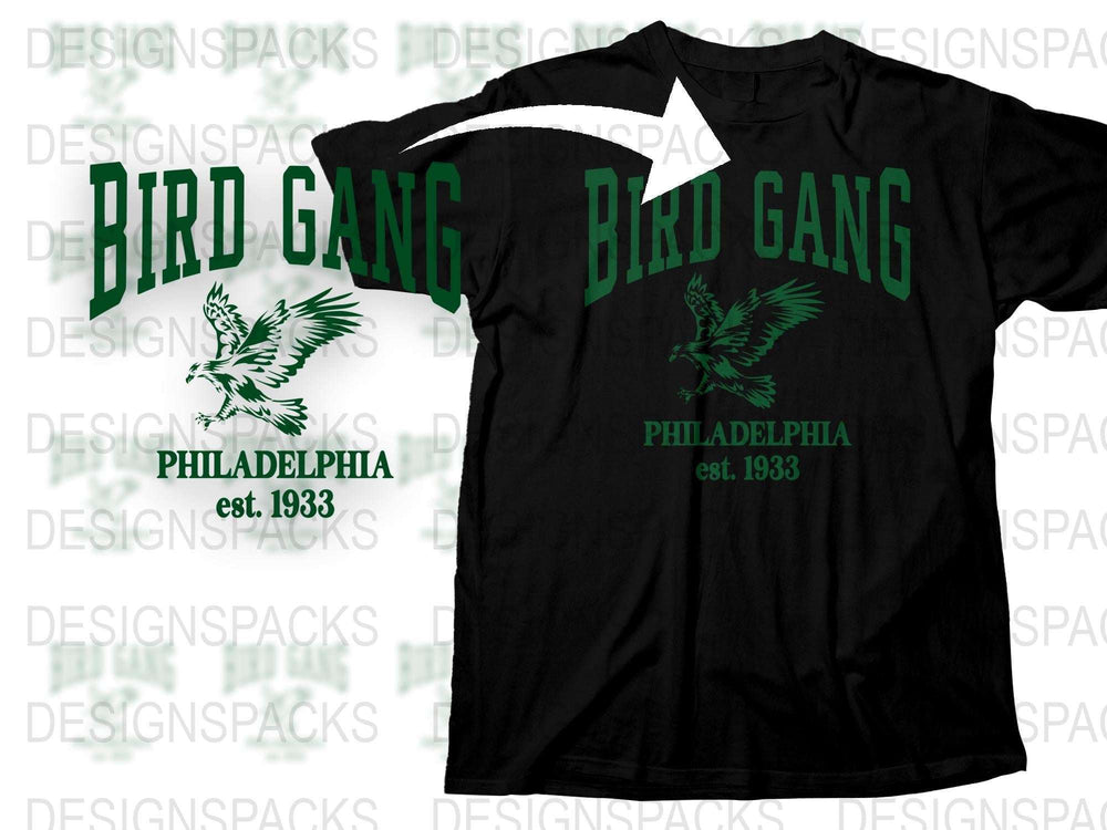Philadelphia Bird Gang Est. 1933 T-Shirt, Retro Style Graphic Tee, Casual Sports Fan Apparel