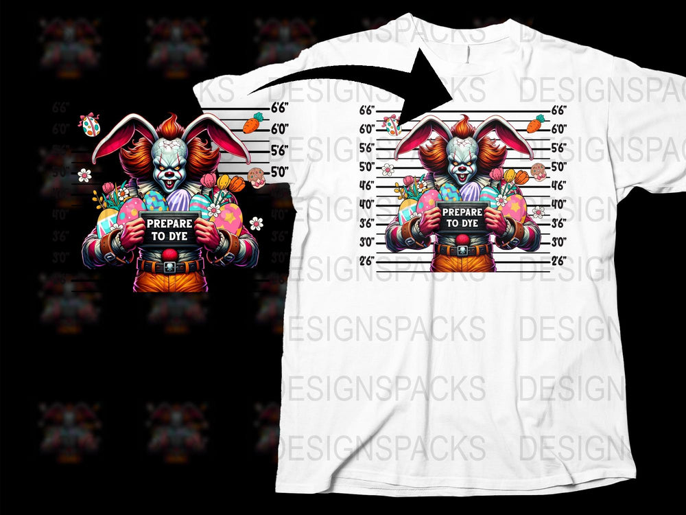 Prepare To Dye Rabbit Graphic T-Shirt, Colorful Fantasy Art Tee, Men's Casual Fashion, Unique Design Top