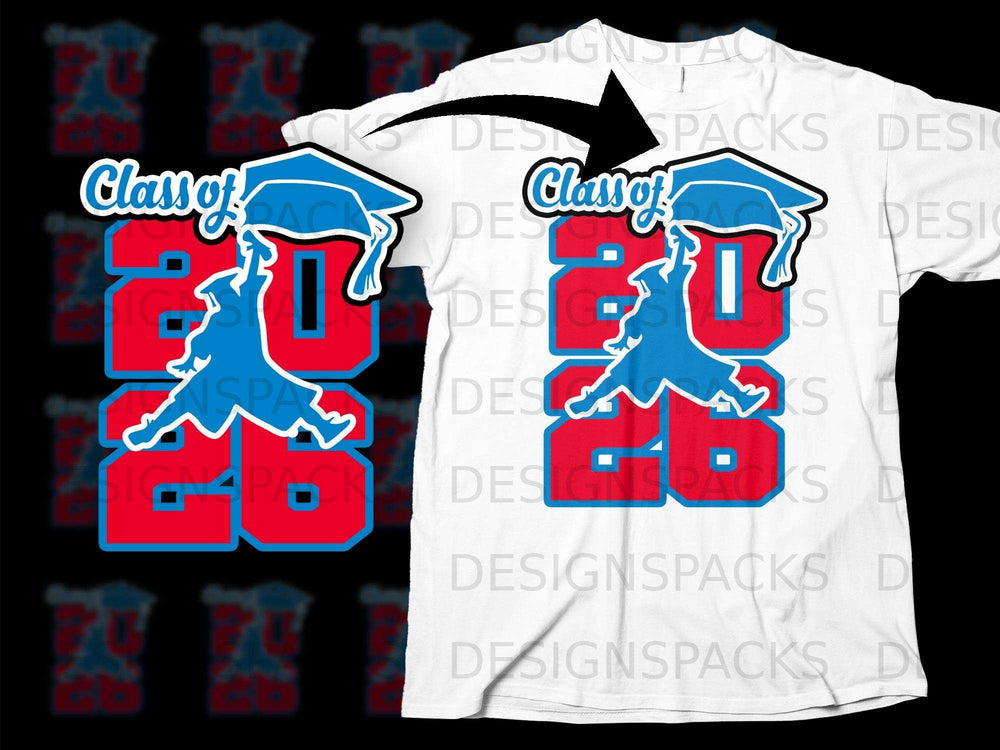 "Class of 2026" graphic with a graduation cap and silhouette.