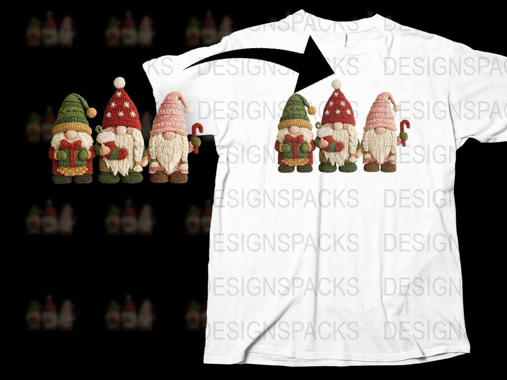 Festive Christmas Gnome T-Shirt, Holiday Graphic Tee, Winter Gnome Design, Cute Santa Apparel