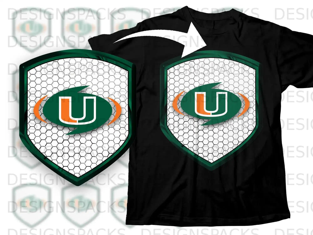 Shield Graphic with U Logo Design T-Shirt