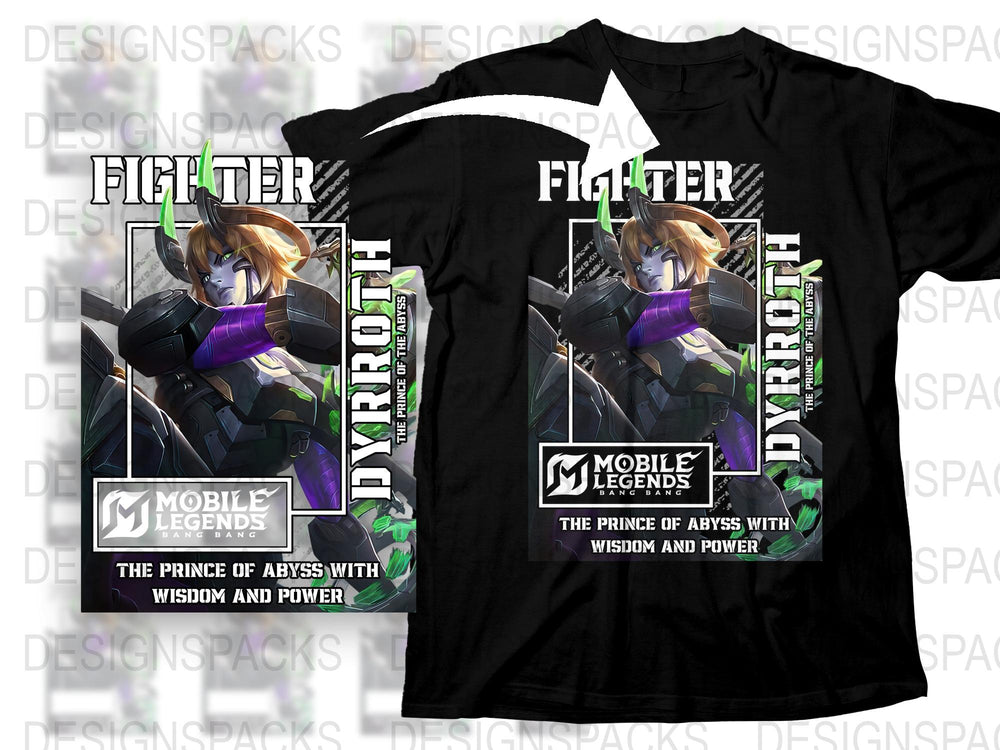 Mobile Legends Fighter T-Shirt, Dyroth The Prince of Abyss, Wisdom and Power Graphic Tee