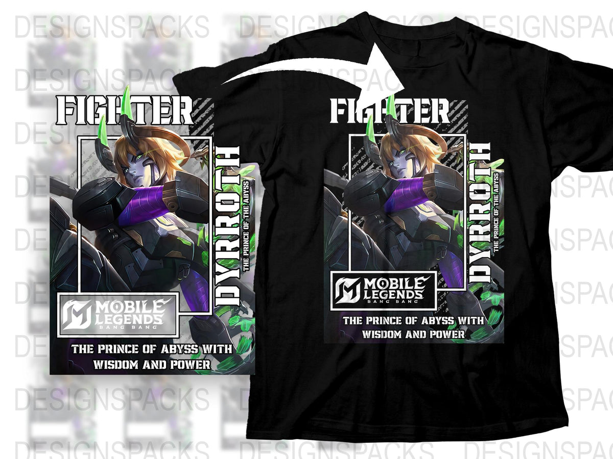 Mobile Legends Fighter T-Shirt, Dyroth The Prince of Abyss, Wisdom and Power Graphic Tee