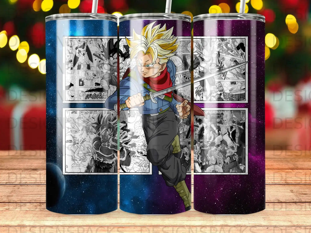 Trunks in action from Dragon Ball manga, with dynamic panels and characters.