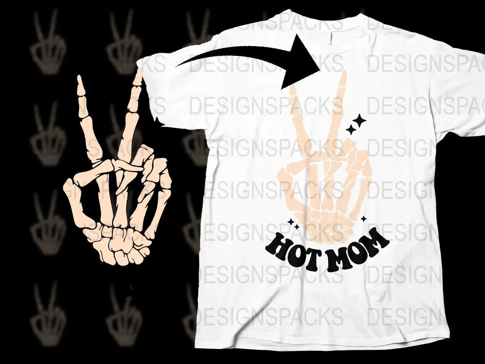 Skeleton Hand Sign T-Shirt, Hot Move Graphic Tee, Unisex Rock Music Festival Apparel, Cool Bone Design Shirt