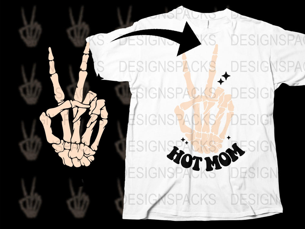 Skeleton Hand Sign T-Shirt, Hot Move Graphic Tee, Unisex Rock Music Festival Apparel, Cool Bone Design Shirt
