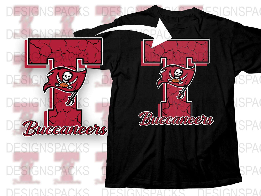 Tampa Bay Buccaneers T-Shirt, Red and Black Sports Fan Apparel, Football Team Graphic Tee