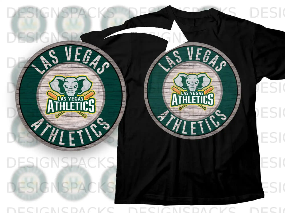 Las Vegas Athletics Logo Design Printed on Black T-shirt