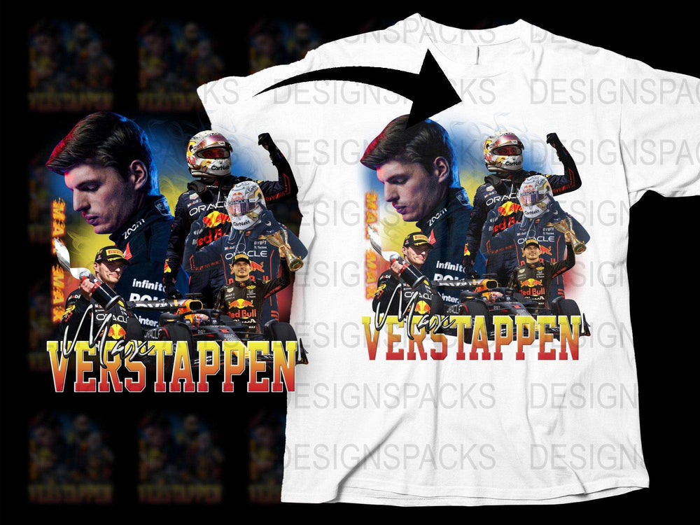 Max Verstappen F1 Racing Champion Graphic T-Shirt, Formula One Fan Apparel, Sports Casual Wear