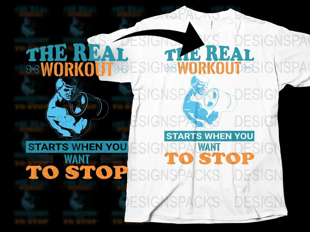 Men's Workout T-Shirt, Inspirational Fitness Quote, Muscle Man Graphic, Gym Apparel, Motivational Exercise Clothing, Starts When You Want to
