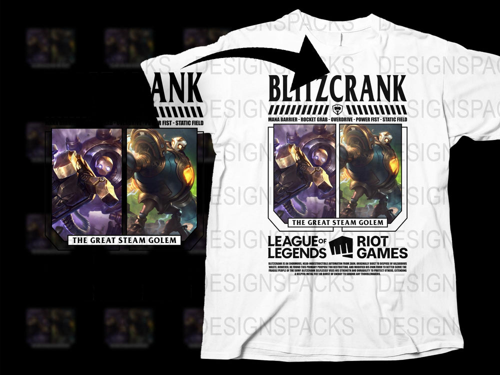 League of Legends Blitzcrank T-Shirt, Gaming Apparel, Riot Games Merch, The Great Steam Golem Tee