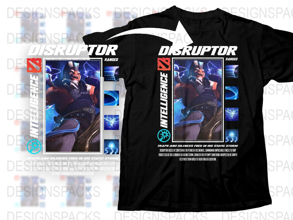 Disruptor Intelligence Ranger T-Shirt, Graphic Tee, Sci-Fi Design, Gamer Apparel, Black Unisex Shirt