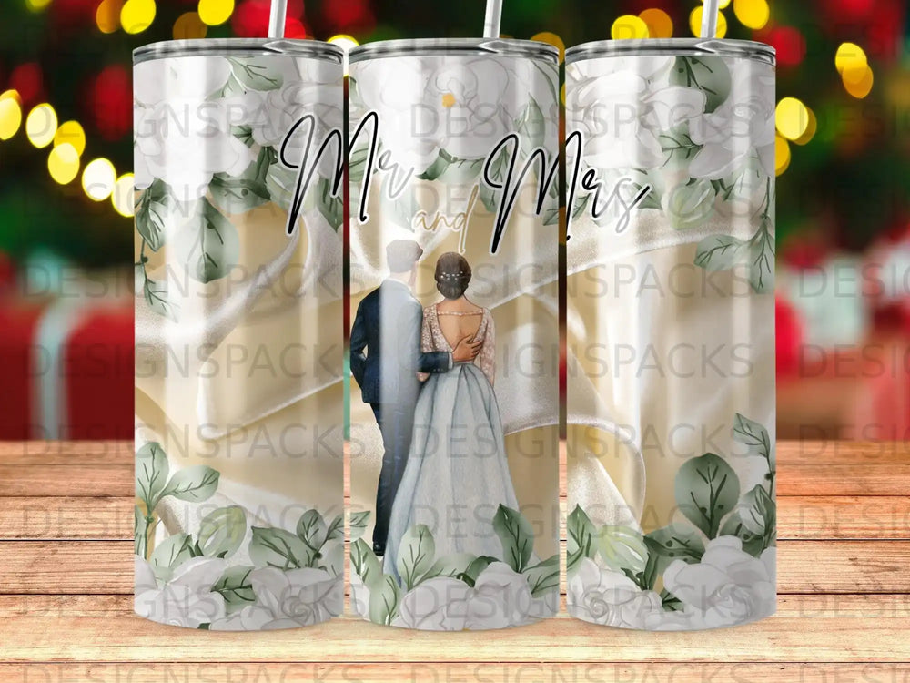 Wedding Couple Mr and Mrs Floral Tumbler product type