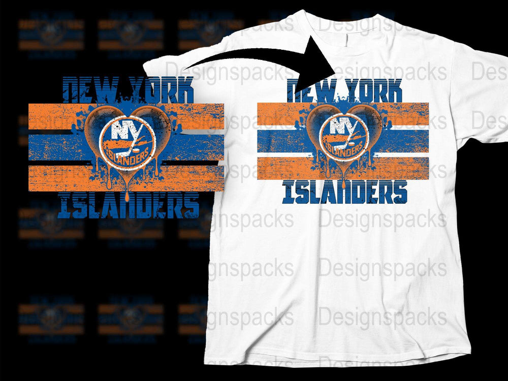 New York Islanders T-Shirt, Distressed Logo, Vintage Style, Sports Fan Apparel, NHL Hockey Team, Casual Wear, Unisex Graphic Tee