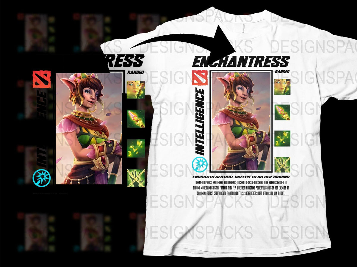Enchantress Graphic T-Shirt, Fantasy Art Print, Gamer Apparel, Women's Magical Character Tee, Colorful Casual Wear