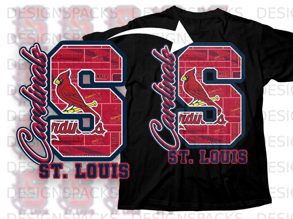 St Louis Cardinals S Graphic Black T-Shirt