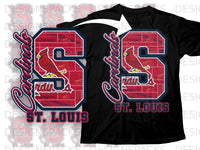 Load image into Gallery viewer, St Louis Cardinals S Graphic Black T-Shirt
