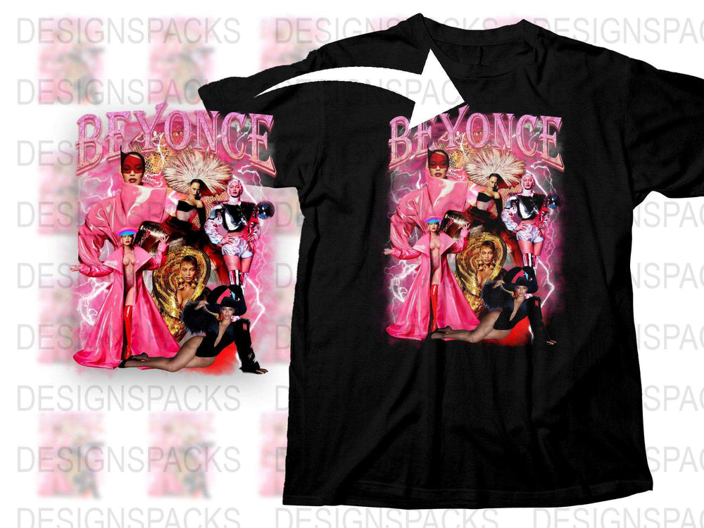 Beyonce Inspired Graphic T-Shirt, Pink Pop Art Style, Music Fan Merch, Unique Gift Idea