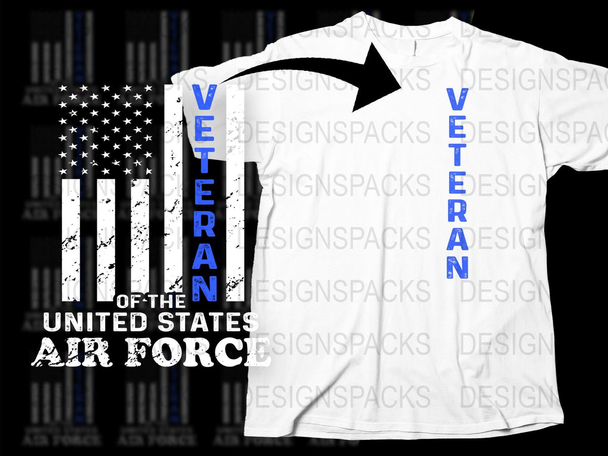 Veteran United States Air Force T-Shirt, Patriotic American Flag Tee, Military Apparel, USAF Support Shirt