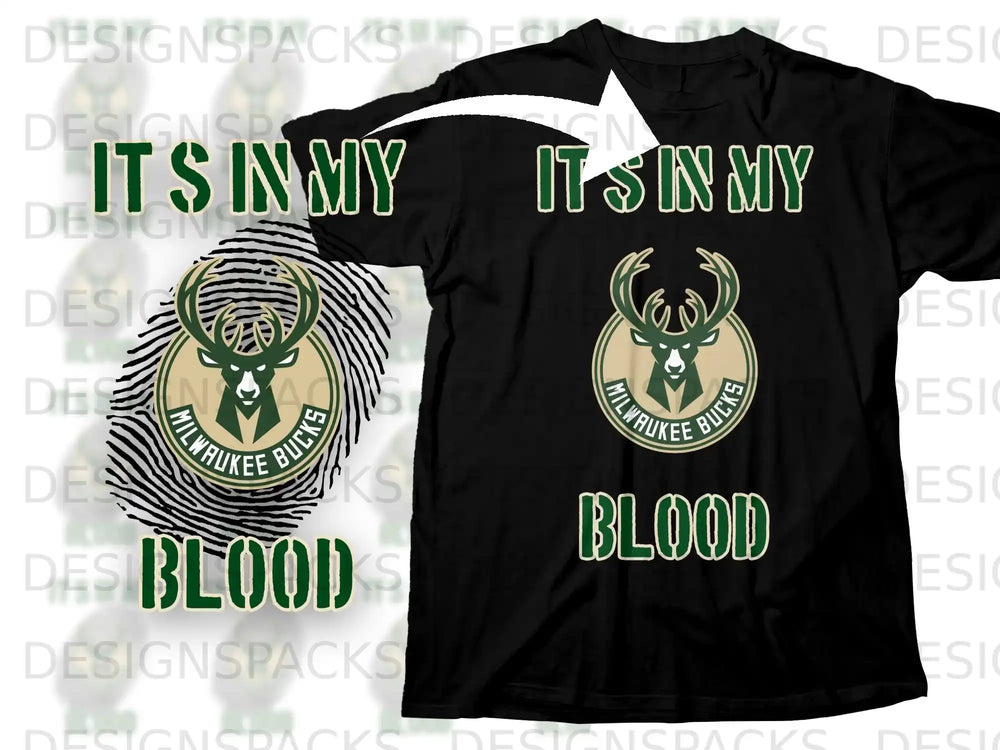 Milwaukee Bucks It's In My Blood Graphic T-Shirt