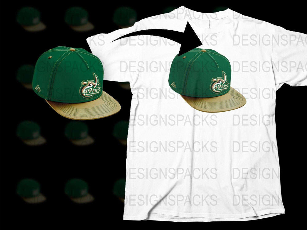 Vintage Green Baseball Cap and White T-Shirt Set, Casual Sports Apparel, Unisex Hat and Shirt Combo