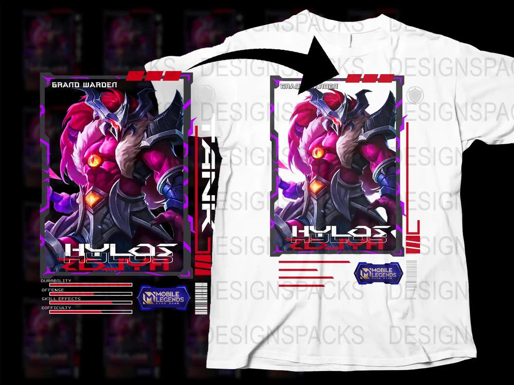 Mobile Legends Hylos T-Shirt, Raid Warden Graphic Tee, Gaming Merchandise, Unisex Apparel