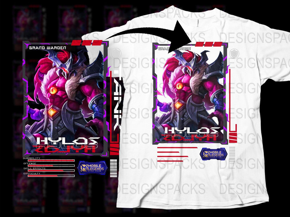 Mobile Legends Hylos T-Shirt, Raid Warden Graphic Tee, Gaming Merchandise, Unisex Apparel