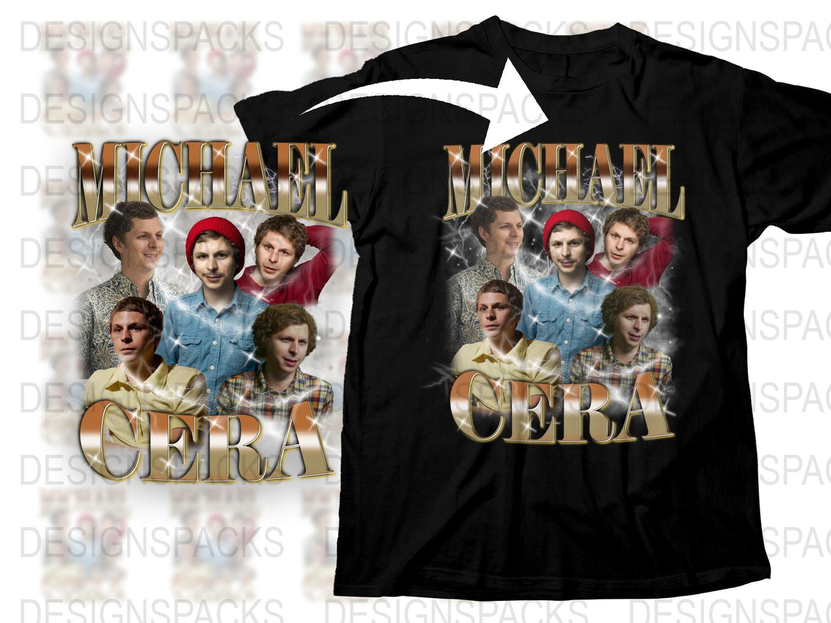 Michael Cera Celebrity T-Shirt, Iconic Movie Cast Graphic Tee, Unisex Black Cotton Shirt