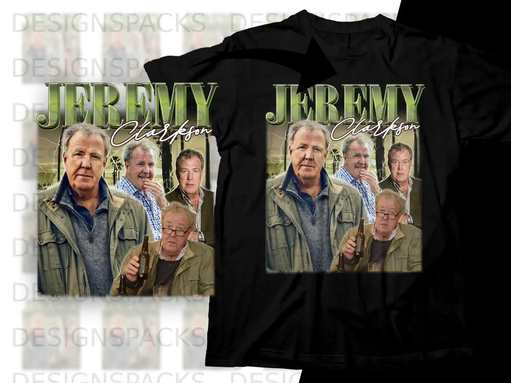 Jeremy Clarkson t-shirt with Clarkson and group photo.