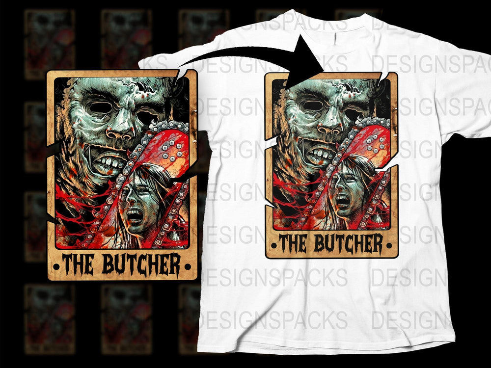 The Butcher Horror T-Shirt, Scary Skull and Zombie Graphic Tee, Unique Halloween Costume Idea, Unisex Horror Movie Fan Apparel
