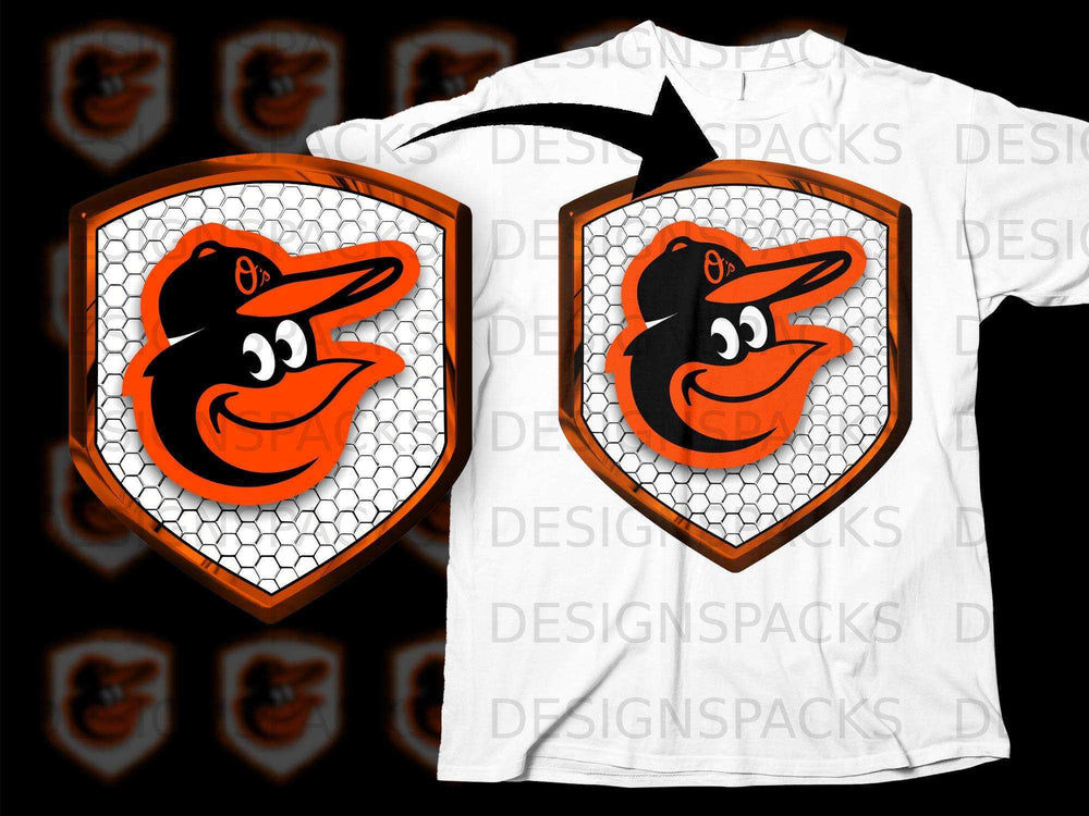 Baltimore Bird Logo Shield Graphic T-Shirt Design