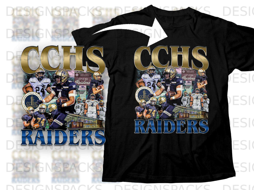 Black t-shirt with "CCHS Raiders" and team graphic.
