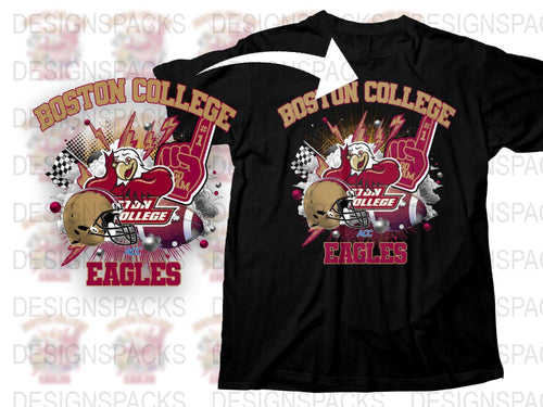 Boston College Eagles T-Shirt, Skull Graphic, Men's Sports Tee, Casual Wear