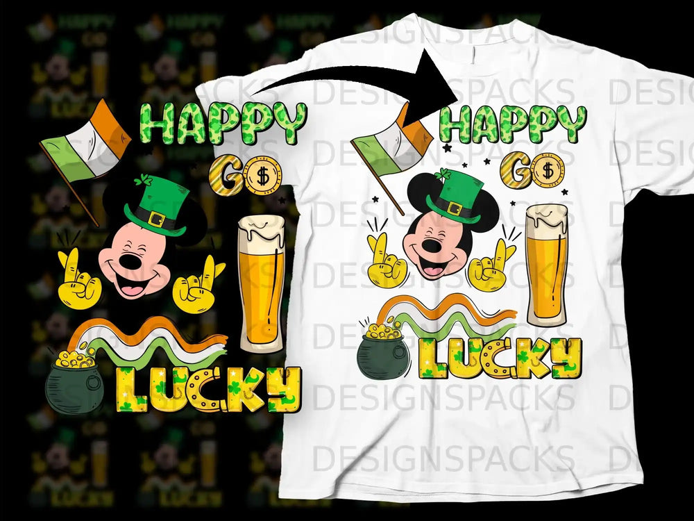 Happy Go Lucky Leprechaun Mickey Irish Flag Beer pot gold product type