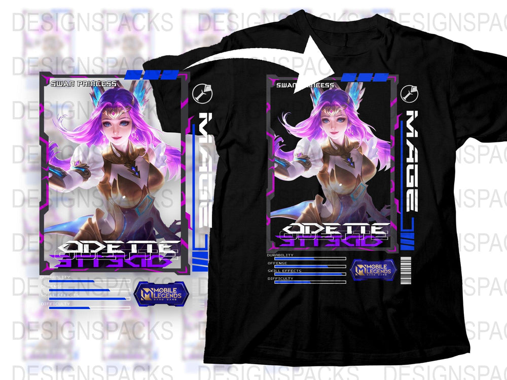 Cyber Princess Gamer T-Shirt, Mobile Legends Inspired, Sci-Fi Anime Graphic Tee, Bold Colors