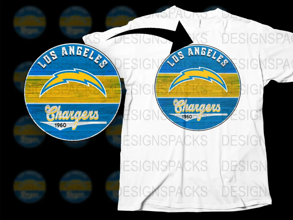Los Angeles Chargers 1960 Logo T-Shirt, Retro Sports Team Graphic Tee, Vintage Football Fan Apparel