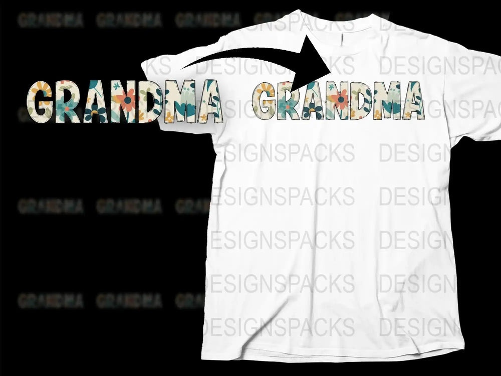Grandma Graphic T-Shirt, Custom Typography Tee, Unique Grandma Gift, Family Reunion Apparel