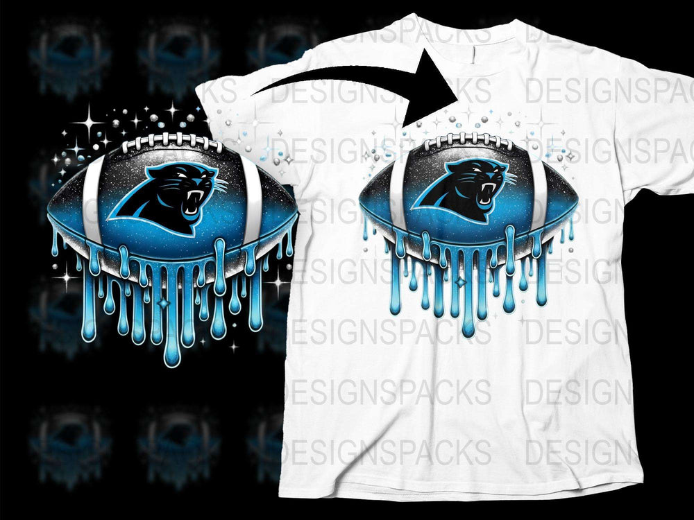 Unique Panther Graphic T-Shirt, Blue Dripping Art Design, Trendy Animal Print Tee, Cool Casual Wear for All Ages