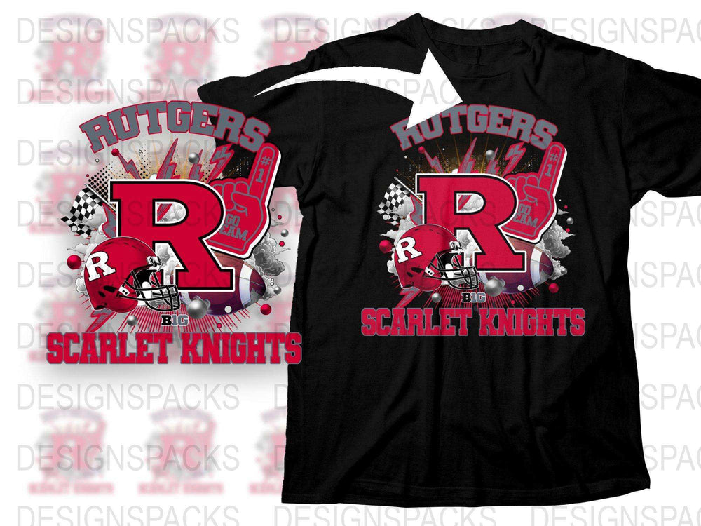 Rutgers Scarlet Knights T-Shirt, Big R Logo, College Football Fan Apparel, Sports Graphic Tee